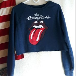 Vintage Style Rolling Stones Cropped Sweater